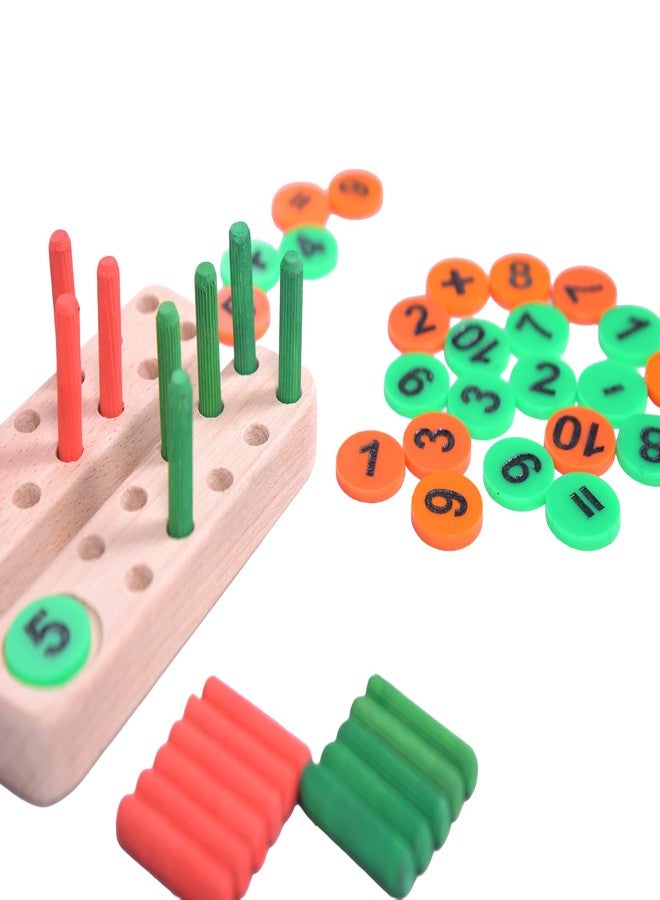 RCW Wooden Math Learning Toy for Kids | Counting Peg Board with Numbers & Arithmetic Symbols | Educational Montessori Toy for Early Learning (Multicolor) - Image 2